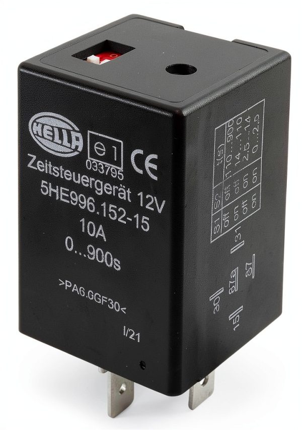 Time Delay Relay Hella 12V Automatic 5‑Pin Plug-0
