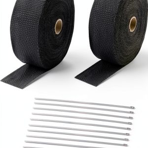 VOWAGH Exhaust Heat Wrap Tape 2 Pack Black High Temp 1652°F-0