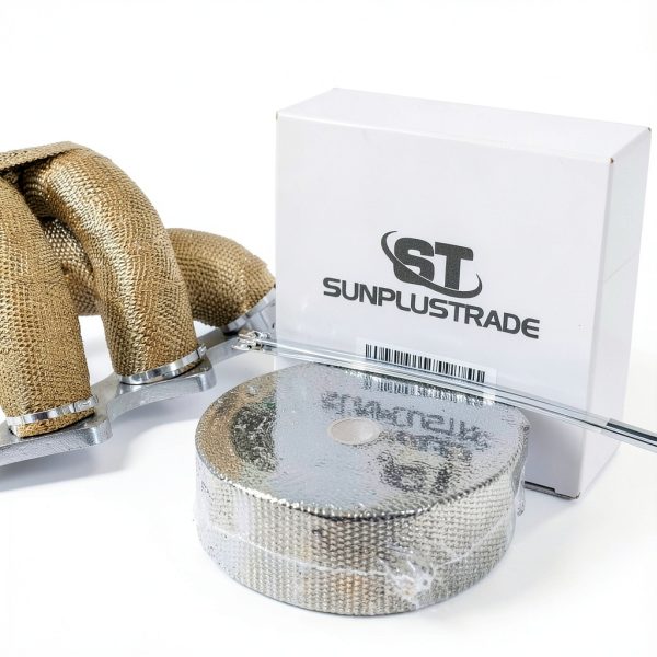 Exhaust Heat Wrap SunplusTrade 2" x 50ft Gold Volcanic Fiber Zip Ties-4
