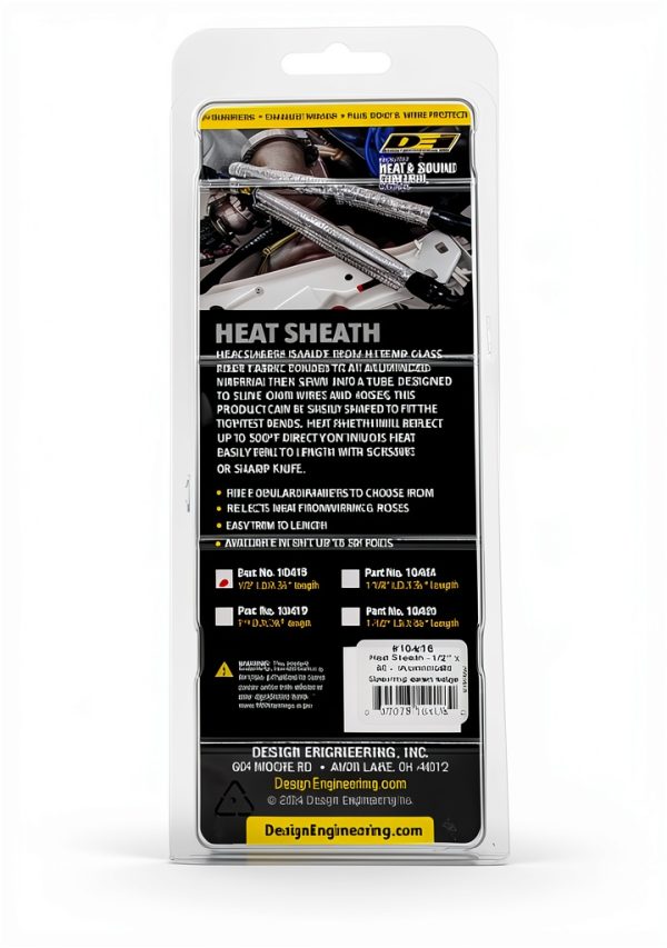 Heat Sheath Aluminized Sleeving 1/2" x 36" Design Engineering 500°F-2