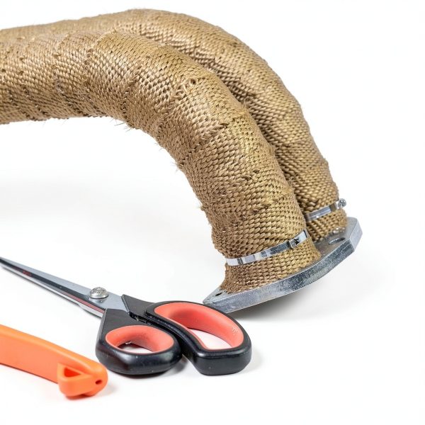 Exhaust Heat Wrap SunplusTrade 2" x 50ft Gold Volcanic Fiber Zip Ties-3