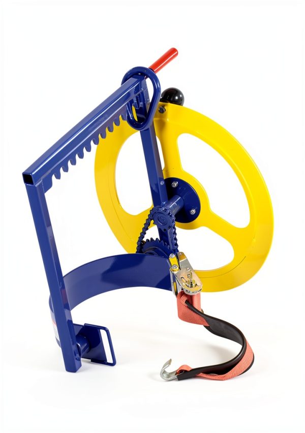 Vestil PCT-5 Steel Manual Overhead Pail Dispenser 200lb Blue Yellow-1