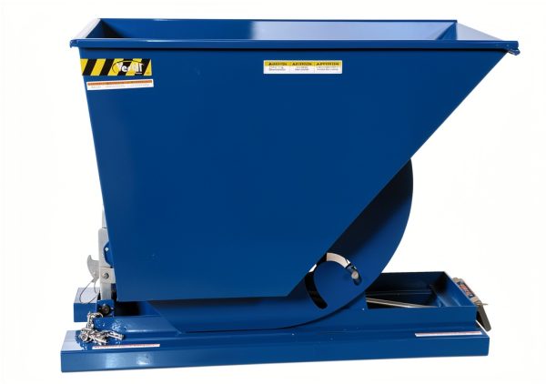 Vestil D-75-LD Light Duty Self Dumping Hopper 3/4 Cubic Yard Blue-2