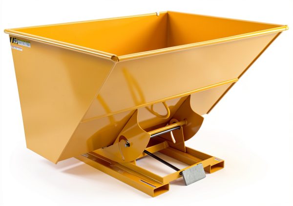 Vestil D-300-HD-YEL Steel Heavy Duty Self Dumping Hopper 3 yd³ Yellow-0