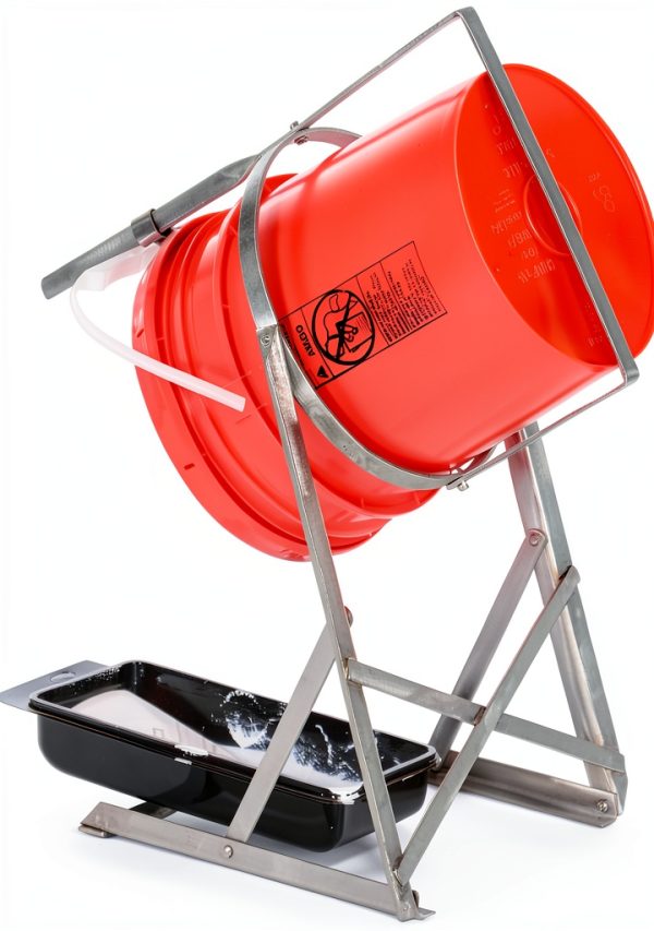 SS Manual Pail Tipper 70 Lb Vestil Deheader Stainless Steel-4