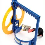 Vestil PCT-5 Steel Manual Overhead Pail Dispenser 200lb Blue Yellow-0
