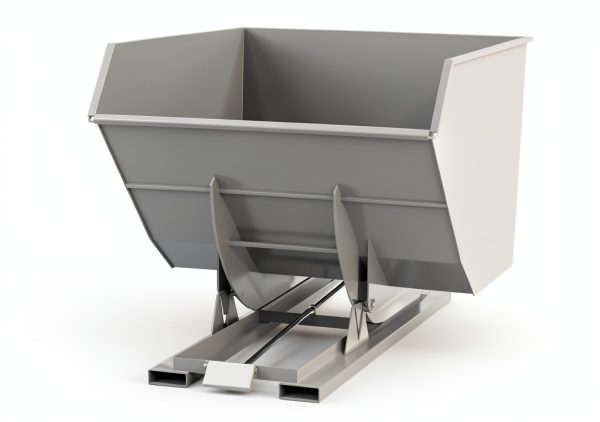Vestil D-400-HD-GY-MG Steel Heavy Duty Self Dumping Hopper 4 yd Gray-0